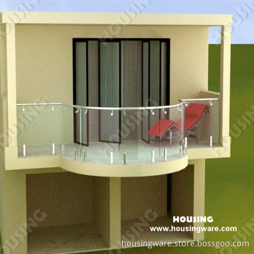 304 Stainless Steel Glass Railing with Curved Shape